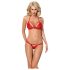 Obsessive 838-SET-3 - raudonas nėriniuotas liemenėlės rinkinys - L/XL