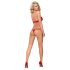 Obsessive 838-SET-3 - raudonas nėriniuotas liemenėlės rinkinys - L/XL