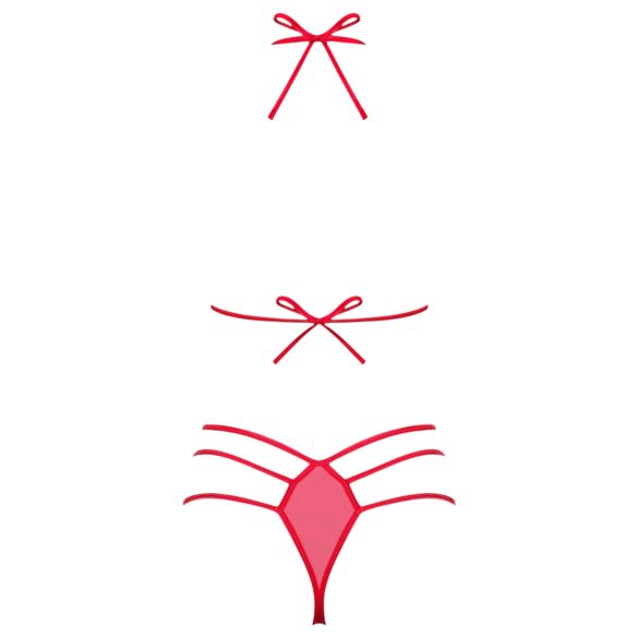 Obsessive Giftella - apatinio trikotažo rinkinys - raudonas kaspinas