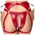 Cottelli Bondage - Blizgantis liemenėlės komplektas ir antrankiai (raudona) - L