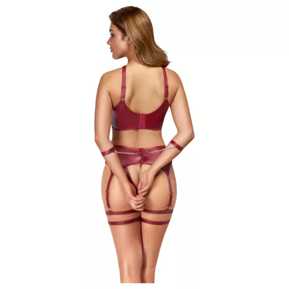 Cottelli Bondage - liemenėlės ir dirželių rinkinys - raudona