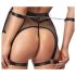 Cottelli Bondage - permatomas tinklinis komplektas su grandinėmis (juodas) - M