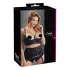 Cottelli Plus Size - atvira liemenėlė su dirželiais ir žiedais - juoda - 95D