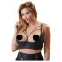 Cottelli Plus Size - atvira liemenėlė su dirželiais ir žiedais - juoda - 95F
