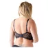 Cottelli Plus Size - atvira liemenėlė su dirželiais ir žiedais - juoda - 95F