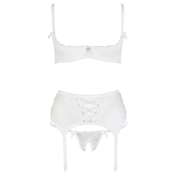 Cottelli - liemenėlės rinkinys su raišteliais, nėriniais - balta - 85C/L