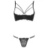 Cottelli - atvira liemenėlė su dirželiais ir žiedais - juoda - tanga - 85B/L