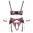 Cottelli Bondage - moteriškas liemenėlės rinkinys su nėriniais - raudonas - L