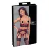 Cottelli Bondage - moteriškas liemenėlės rinkinys su nėriniais - raudonas - XL