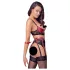 Cottelli Bondage - moteriškas liemenėlės rinkinys su nėriniais - raudonas - XL
