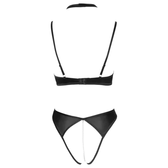 Cottelli - nėriniuota liemenėlė su apykakle ir kelnaitėmis - juoda - 80B/M