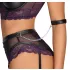 Cottelli Bondage - liemenėlės rinkinys ir rankų antrankiai (juoda-violetinė) - L