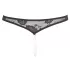 Cottelli - atvira nėriniuota string tanga su perlais - juoda - L