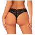 Obsessive Donna Dream - nėrinė atvira stringė (juoda) - M/L