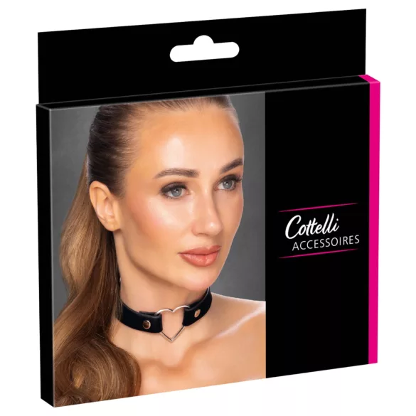 Cottelli - kaklo papuošalas su širdelėmis - juodas