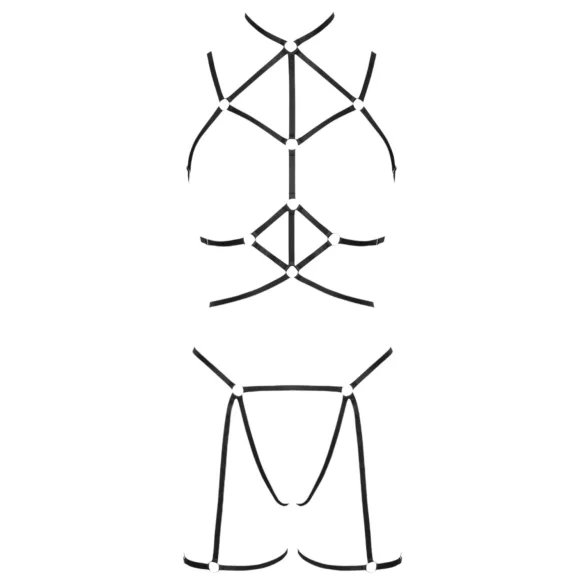 Cottelli - moteriškas kūno diržas ir stringai - juodi - S-L