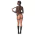 Bad Kitty - BDSM permatomas tinklinis rinkinys su botagu (juodas)