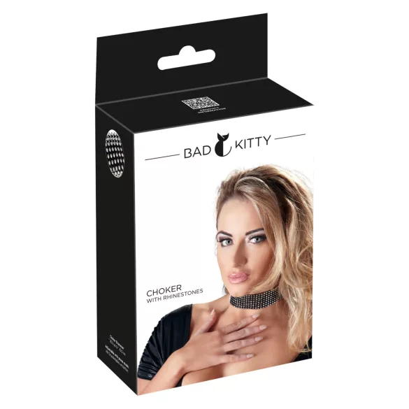 Bad Kitty - kaklo dirželis su akutėmis - juodas