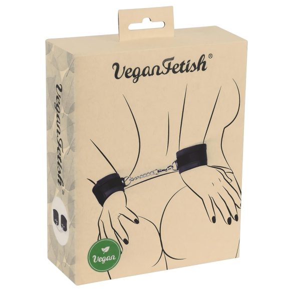 Vegan Fetish - riešų antrankiai su trumpa grandine - juodi
