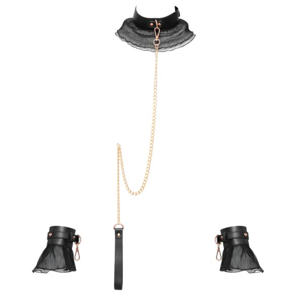 Bad Kitty - raukšlėtas prisegimo rinkinys (4 dalių) - juodas