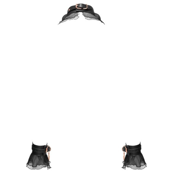 Bad Kitty - raukšlėtas prisegimo rinkinys (4 dalių) - juodas