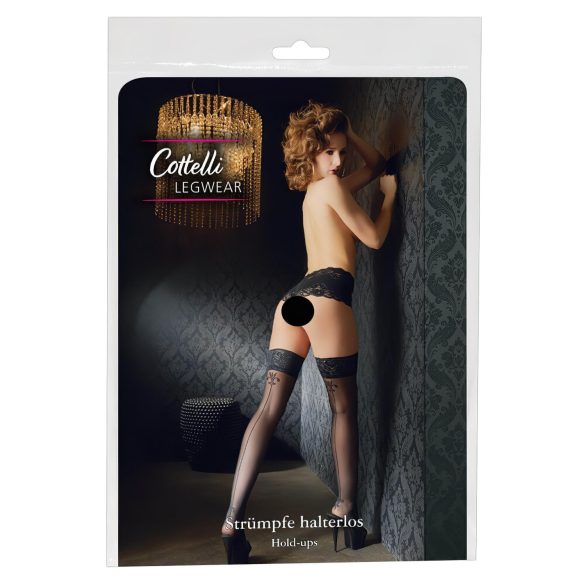 Cottelli - prisegamos kojinės - raštuotos, juostuotos - juodos
