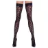Cottelli Legwear - raštuotos kojinės su nėriniais - juodos, leopardinis raštas - 5