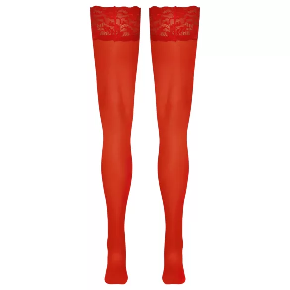 Cottelli - nėriniuotos gėlėtos kojinės - raudonos - 3/M-L