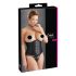 Cottelli Plus Size - juodas satino korsetas