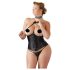 Cottelli Plus Size - juodas satino korsetas