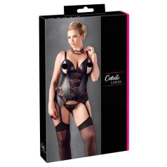   Cottelli - Gėlėta moteriška palaidinė, plius dydis (juoda)