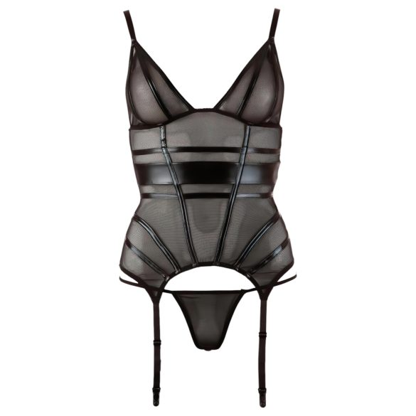 Cottelli - blizganti dryžuota permatoma palaidinė - juoda - L