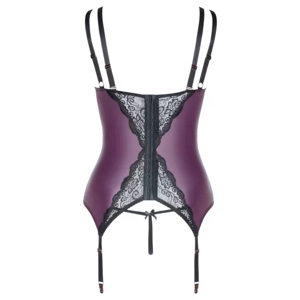 Cottelli Curves - nėrinių korsetas apatinių rinkinys (violetinis) - 90D/XL