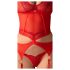 Obsessive Cupide Desir - permatomas nėrinių viršutinis komplektas (raudonas) - L/XL