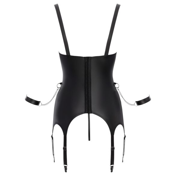 Cottelli - bondage rinkinys su krūtų atidengimu - juodas - M