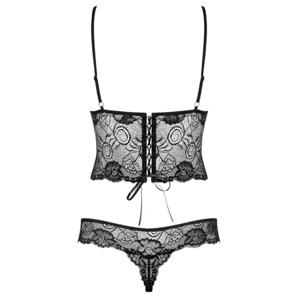 Obsessive Alluria - moteriškas nėriniuotas bodis - juoda - L/XL