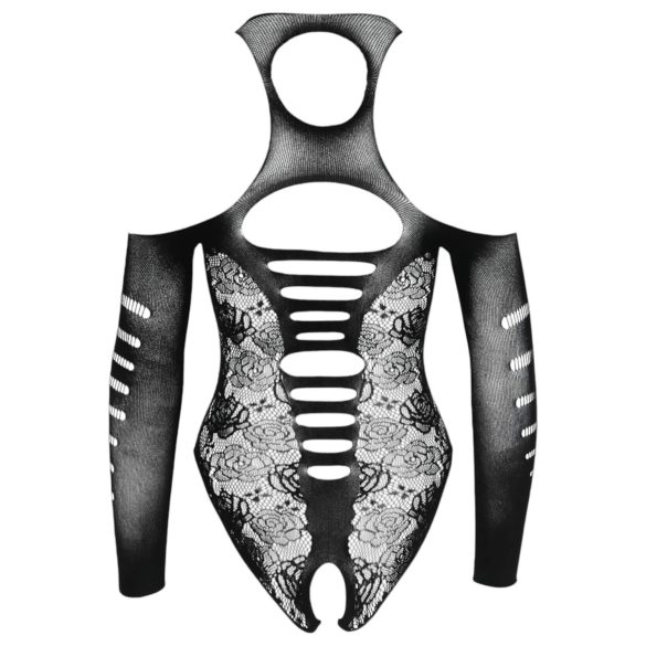 NO:XQSE - bodis su kaspinu - ilgos rankovės - juoda (S-L)