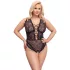 Cottelli Curves Plus Size - permatomas raštuotas bodis - juodas
