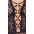 Cottelli Curves Plus Size - permatomas raštuotas bodis (juoda)
