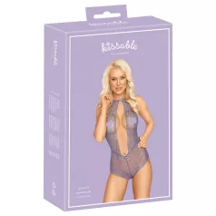   Kissable - nėriniuotas kūno kostiumas su kaklo dirželiu - violetinis - L/XL