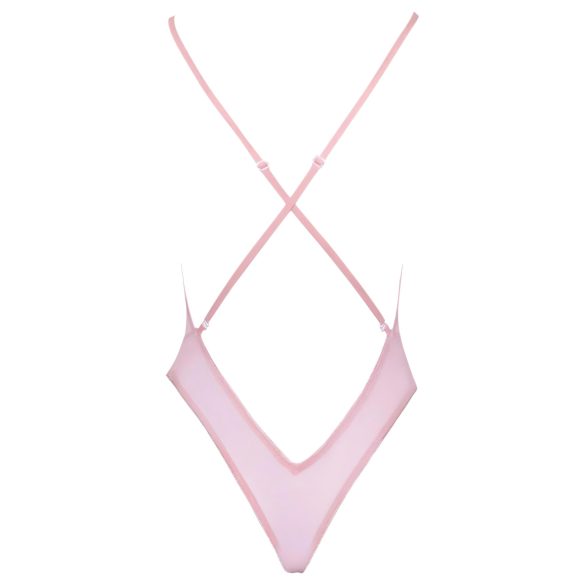 Kissable - moteriškas bodis su rožių siuvinėjimu - rožinis