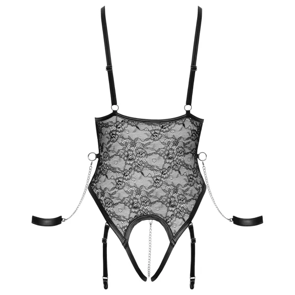 Cottelli Bondage - atvira bodis su antrankiais - juodas - M