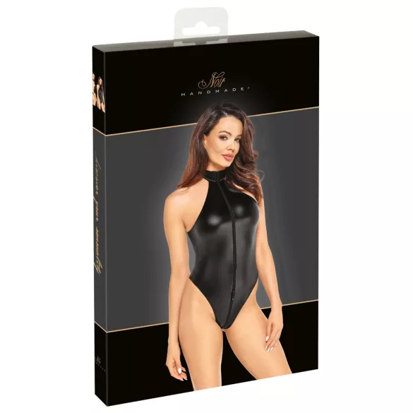 Noir - blizgantis kaklo dirželio bodis (juodas)