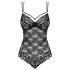 Obsessive 860-TED-1 - ypač seksuali nėriniuota glaustinukė (juoda) - L/XL