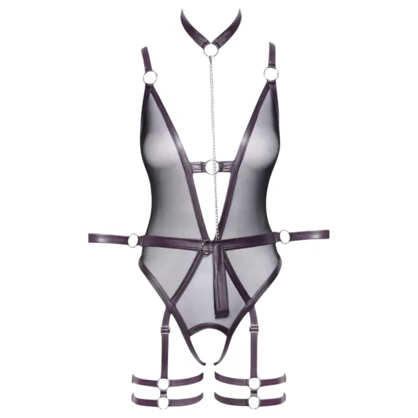 Cottelli Bondage - atvira bodis ir rankų antrankiai (juodi) - M