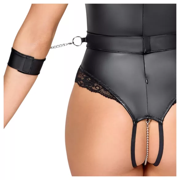 Cottelli Bondage - atvira krūtinė bodis - juodas - M