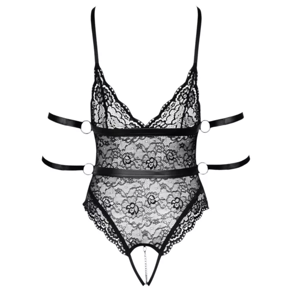 Cottelli Bondage - atvira nėriniuota bodis - juoda - M