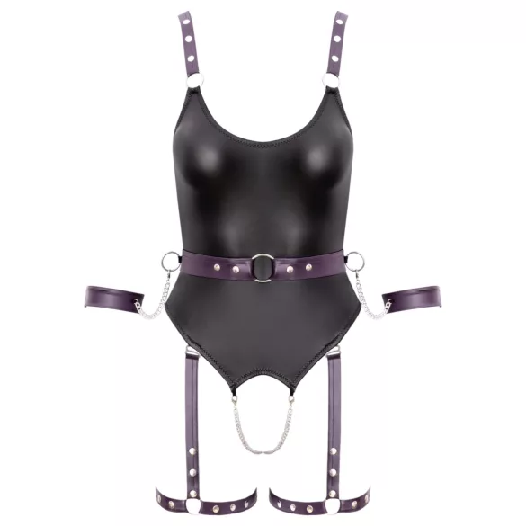Cottelli - atvira bondage bodi su antrankiais - juoda - L