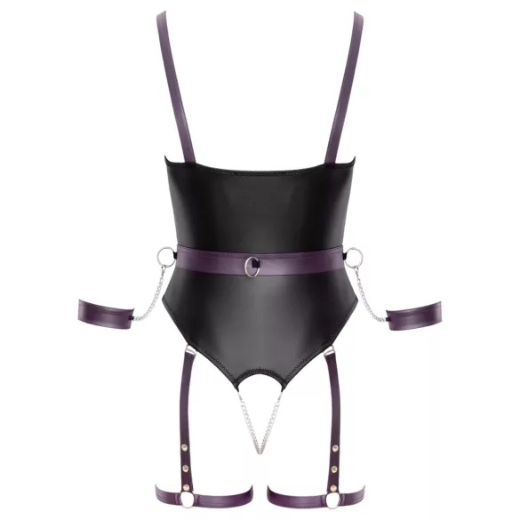 Cottelli - atvira bondage bodi su antrankiais - juoda - L