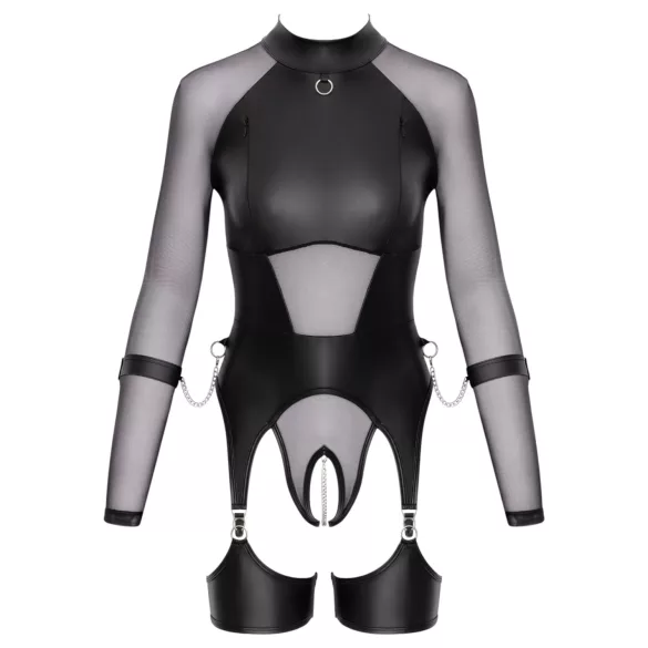 Cottelli Bondage - permatomas viršus su antrankiais - juoda - L